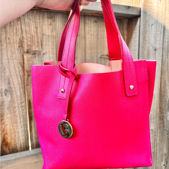 FURLA Hot Pink Sally Asymmetrical Medium Size Tote Bag - Picture 5 of 16